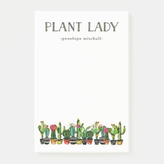 Trendy en Funny Plant Lady met Cactus Post-it® Notes (Voorkant)