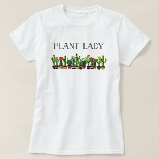 Trendy en Funny Plant Lady met Cactus T-shirt (Design voorkant)