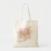 Trendy en Glam Blush Pink and Gold | Bride Tote Bag (Voorkant)