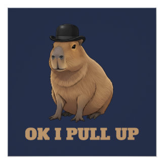 Trendy en grappig capybara-meme-ontwerp perfect poster