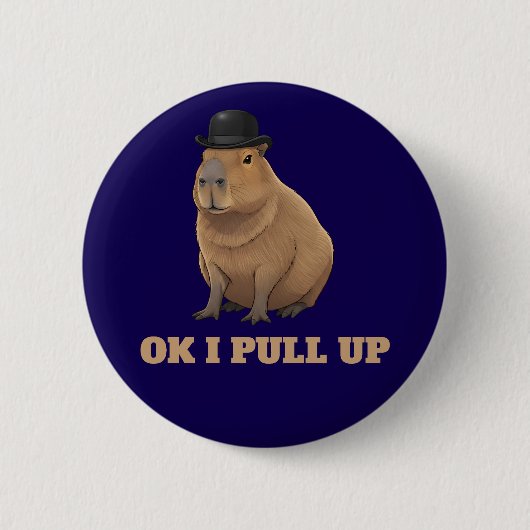 Trendy en grappig capybara-meme-ontwerp ronde button 5,7 cm (Voorkant)