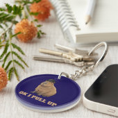Trendy en grappig capybara-meme-ontwerp sleutelhanger (Voorkant Rechts)