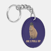 Trendy en grappig capybara-meme-ontwerp sleutelhanger (Voorkant Links)