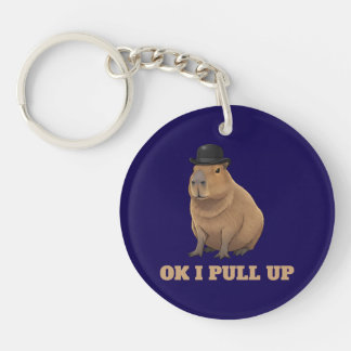 Trendy en grappig capybara-meme-ontwerp sleutelhanger