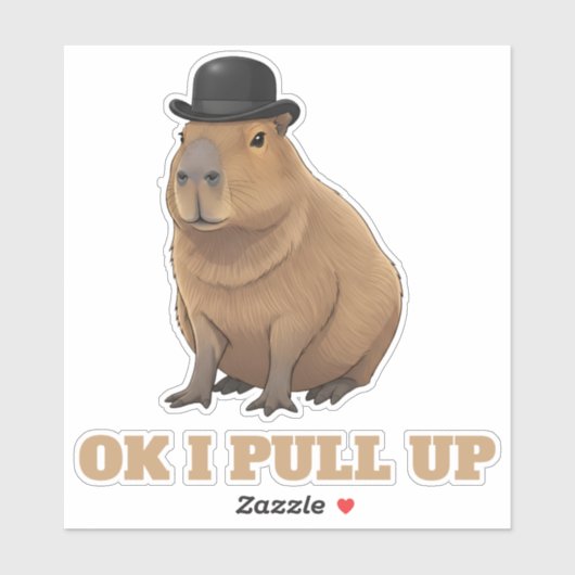 Trendy en grappig capybara-meme-ontwerp sticker (Vel)