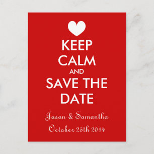 Trendy en leuk om rustig te houden save the date b aankondigingskaart