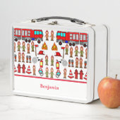 Trendy en Leuke Red Fire Engine & Fire Fighters (In situ)