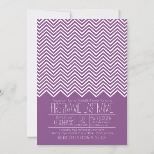 Trendy en modern Chevron Pattern Vrijgezellenfeest Kaart (Voorkant)