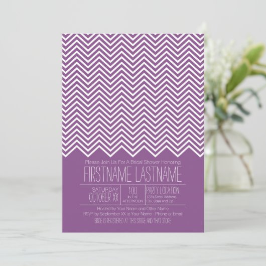 Trendy en modern Chevron Pattern Vrijgezellenfeest Kaart (Staand voorkant)