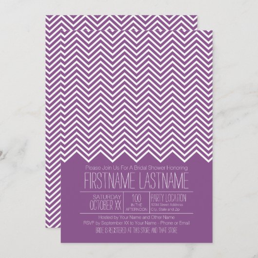 Trendy en modern Chevron Pattern Vrijgezellenfeest Kaart (Voorkant / Achterkant)