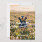 Trendy en Modern Foto Script Afstuderen Kaart (Voorkant)