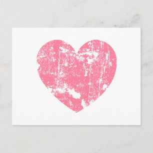 Trendy en moderne roze grunge hart v01 briefkaart