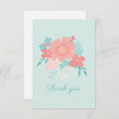 Trendy en mooi bloemendesign bedankkaart (Voorkant / Achterkant)