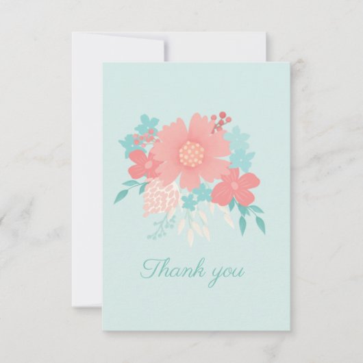 Trendy en mooie bloemendesign bedankkaart (Voorkant)