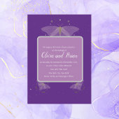 Trendy en mystieke paarse mot bruiloft uitnodiging