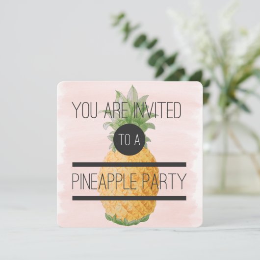 Trendy en pret Pineapple Party Kaart (Staand voorkant)