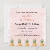 Trendy en pret Pineapple Party Kaart (Achterkant)