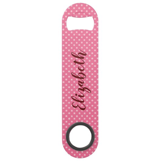 Trendy en roze stippen speed flessenopener (Voorkant)