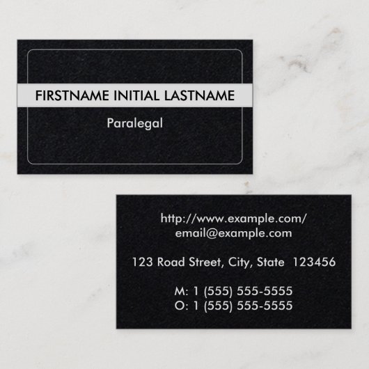 Trendy en Slank Paralegal Visitekaartje (Voorkant / Achterkant)