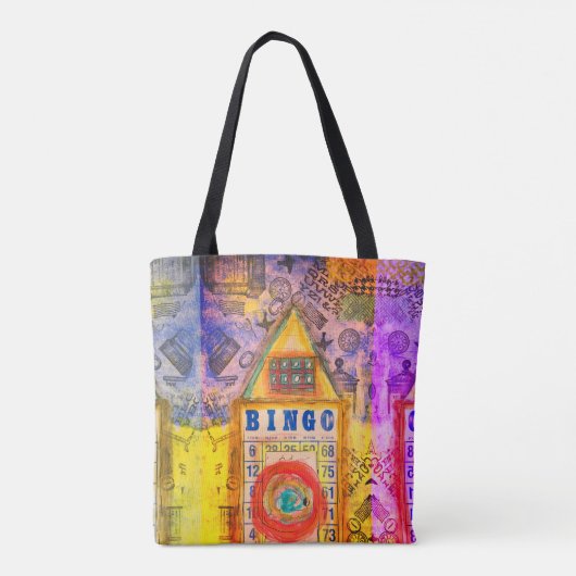 Trendy en stijlvolle Lucky Bingo Canvas tas (Achterkant)