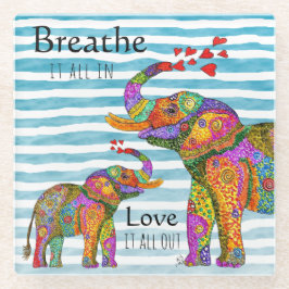 Trendy en Stylish Elephant en Calf Kitchen Towel Glazen Onderzetter