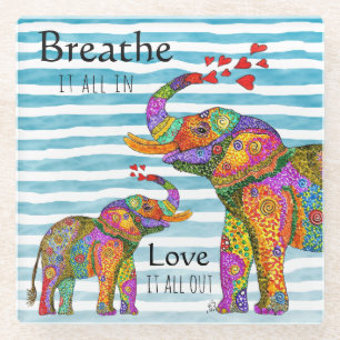 Trendy en Stylish Elephant en Calf Kitchen Towel Glazen Onderzetter