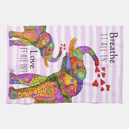 Trendy en Stylish Elephant en Calf Kitchen Towel Theedoek (Horizontaal)