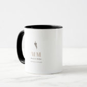 Trendy Espresso Bruine Botanische Varent Naam Mok (Voorkant links)