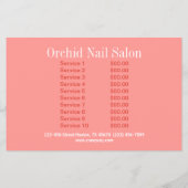 Trendy Esthetician SPA Nagelstudio Prijslijsten Flyer (Achterkant)