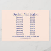 Trendy Esthetician SPA Nail Salon prijslijsten Flyer (Achterkant)