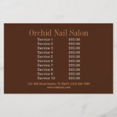 Trendy Esthetician SPA Nail Salon prijslijsten Flyer (Achterkant)