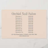 Trendy Esthetician SPA Nail Salon prijslijsten Flyer (Achterkant)