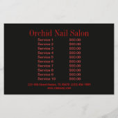 Trendy Estheticienne SPA Nagel Salon Prijslijsten Flyer (Achterkant)