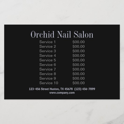 Trendy Estheticienne SPA Nagelstudio Prijslijsten Flyer (Achterkant)