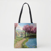 Trendy Esthetische Dagelijkse Canvas Tote Tas (Voorkant)