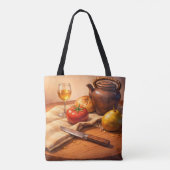 Trendy Esthetische Dagelijkse Canvas Tote Tas (Achterkant)