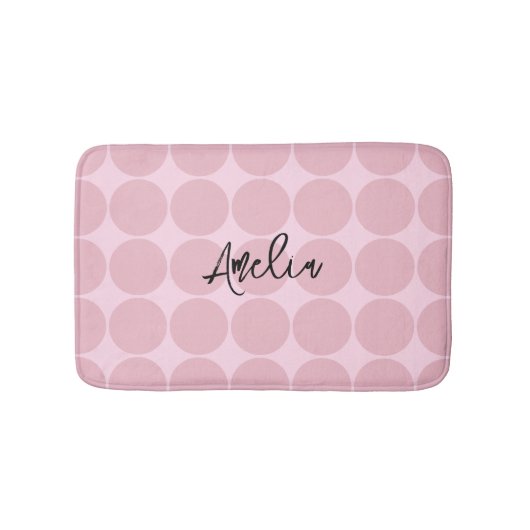 Trendy esthetische roze gepersonaliseerde meisjesg badmat (Voorkant)