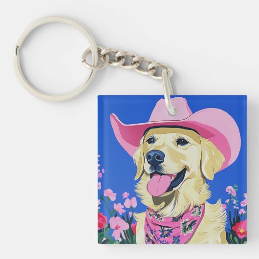 Trendy esthetische Schattigee Preppy Dog Sleutelhanger (voorkant)