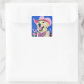 Trendy esthetische Schattigee Preppy Dog Vierkante Sticker (Tas)
