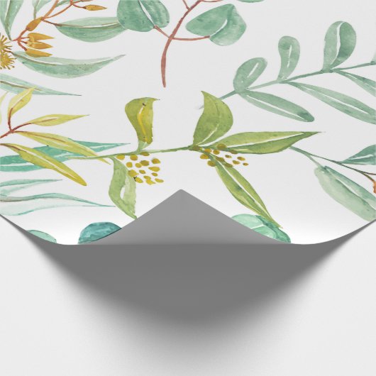 Trendy Eucalyptus bloemenontwerp Cadeaupapier (Hoek)