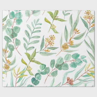 Trendy Eucalyptus bloemenontwerp Cadeaupapier