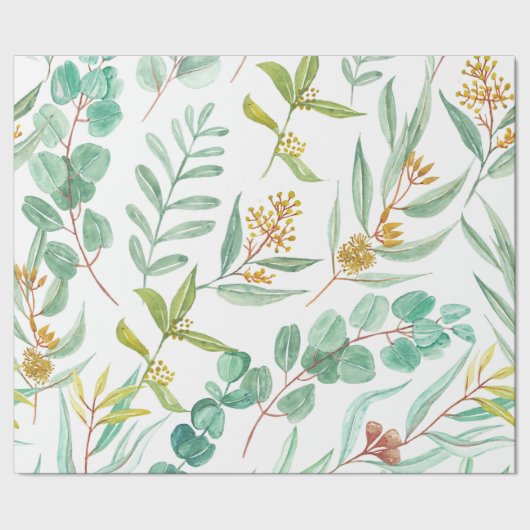Trendy Eucalyptus bloemenontwerp Cadeaupapier (Zoom)