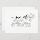 Trendy Eucalyptus Bruiloft Gereserveerde Zitplaats Kaart (Voorkant / Achterkant)