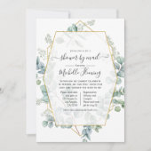 Trendy Eucalyptus Geometric Baby shower per mail Kaart (Voorkant)