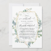 Trendy Eucalyptus Geometric Online Virtual Wedding Kaart (Voorkant)