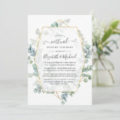 Trendy Eucalyptus Geometric Online Virtual Wedding Kaart (Staand voorkant)