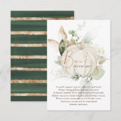 Trendy Eucalyptus Greenery Pumpkin Boeken voor Bab Informatiekaartje (Voorkant / Achterkant)
