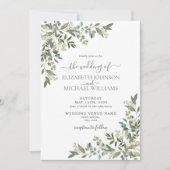 Trendy Eucalyptus Greenery Script Weddenschap Kaart (Voorkant)