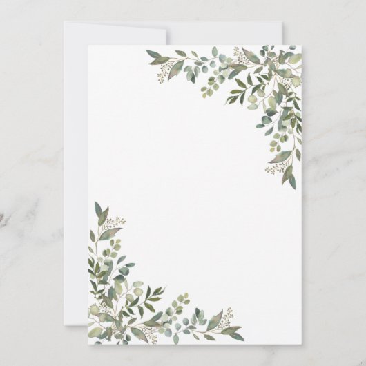 Trendy Eucalyptus Greenery Script Weddenschap Kaart (Achterkant)