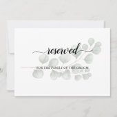 Trendy Eucalyptus Huwelijk Gereserveerde Zitplaats Kaart (Voorkant)